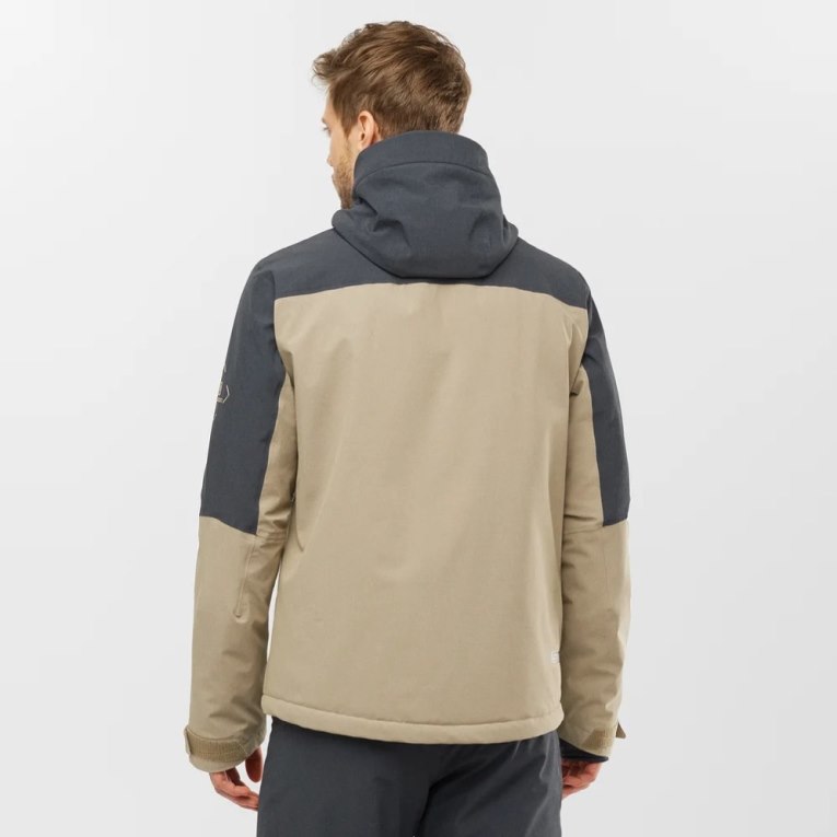 Salomon Untracked Insulated Men's Ski Jackets Black / Beige | CA 39B65